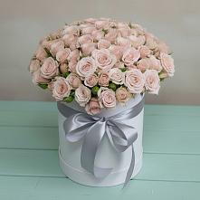 Цветочная композиция из Розы в шляпной коробке в Заозерске