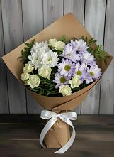 Букет цветов из:  Хризантемы и Розы в Заозерске