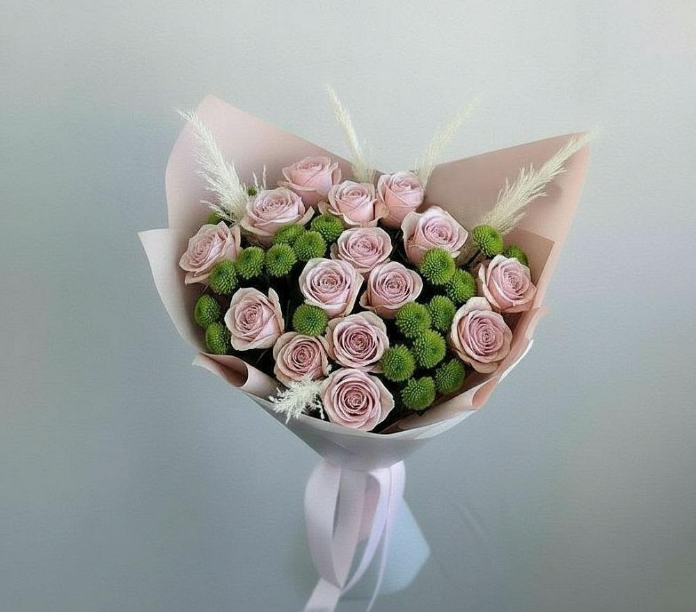 Букет цветов из: Розы и Хризантемы в Заозерске