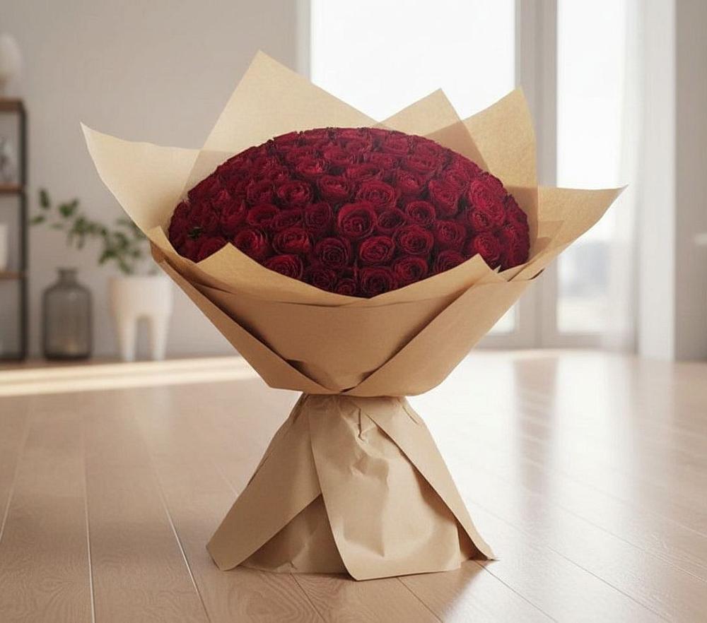 Букет 101 Красная роза в Заозерске