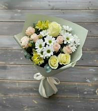 Букет цветов из:  Альстромерии, Розы и Хризантемы в Заозерске