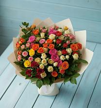 Букет Микс из разноцветных кустовых роз #REPLACE_PRED# Заозерске